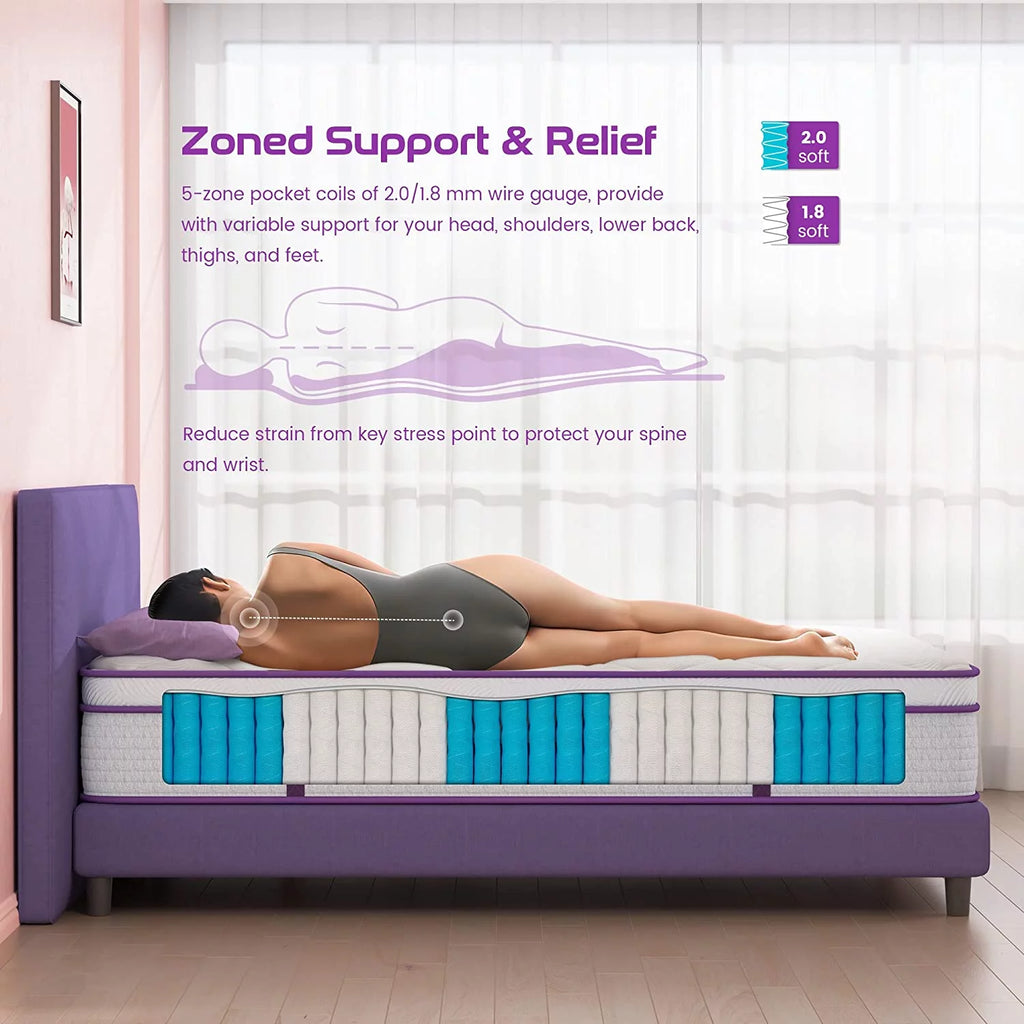 Queen Size 10 inch Memory Foam Hybrid Mattress W2020