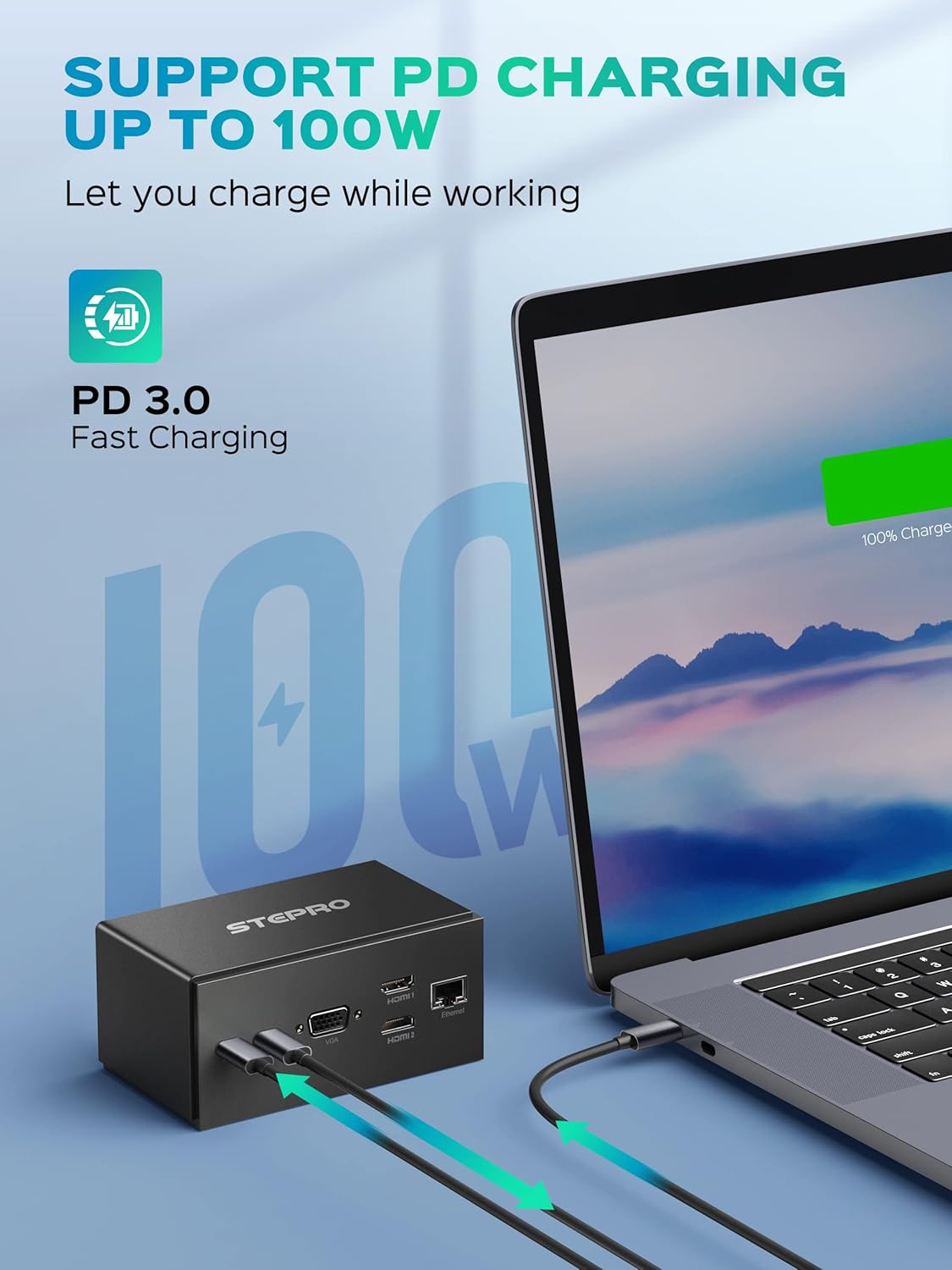 14 in 1 USB C Docking Station Quadruple Monitor Thunderbolt Dock I82553