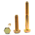 3/8x22-16 x 3 1/2x22 Coarse Thread Grade 8 Hex Cap Screw, USA Alloy Steel Yellow Zinc Plated, Pk 50 B15343