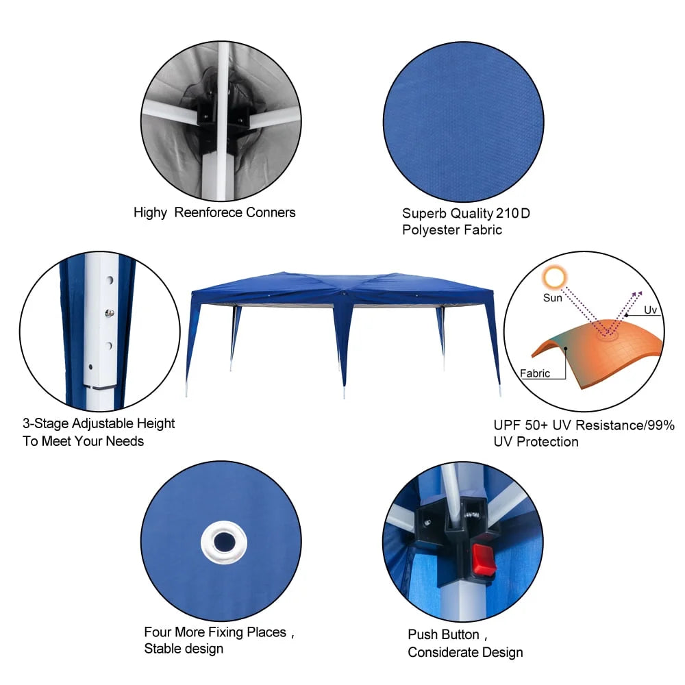 10'x20' Pop Up Canopy Tent with Carry Bag Z309245