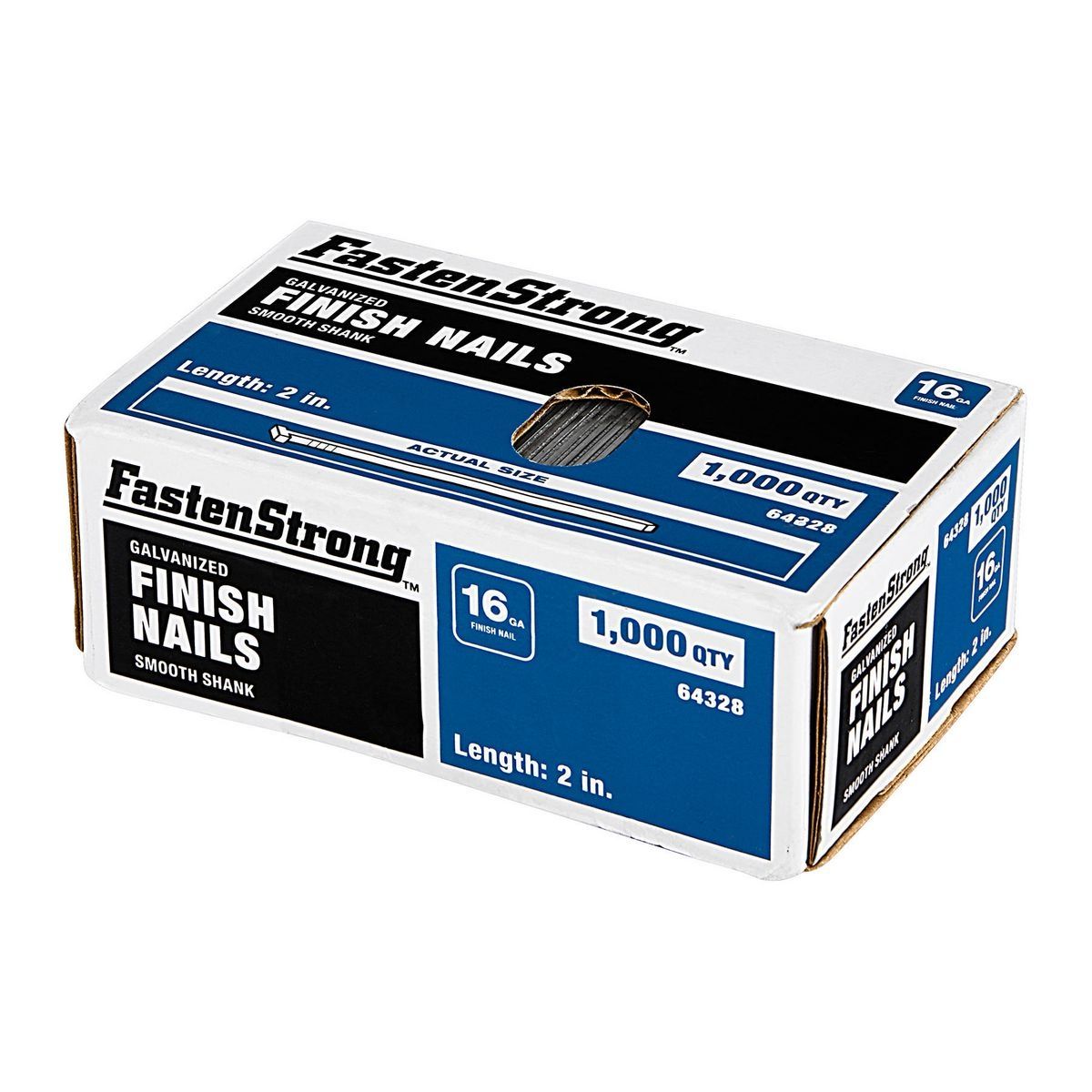 2 in. 16 GA Galvanized Finish Nails, 1000 Piece H45883