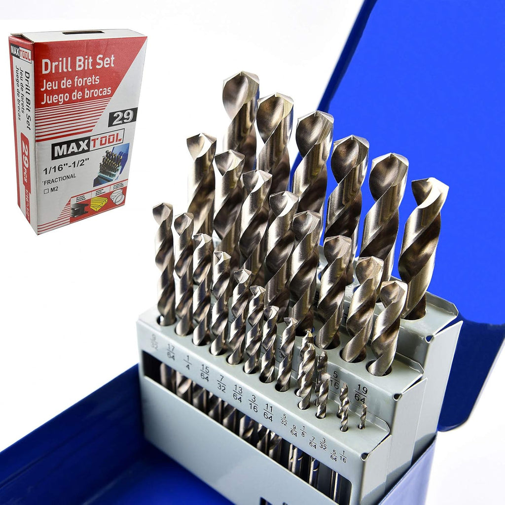 29 Pieces High Speed Steel M2 Twist Drill Bit Set M912