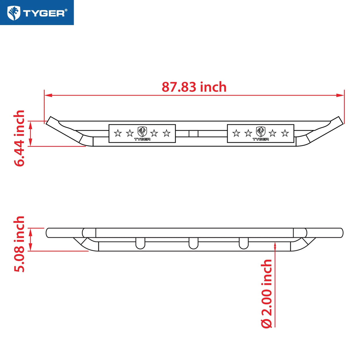 Side Step Rails Nerf Bars Running Boards M19478