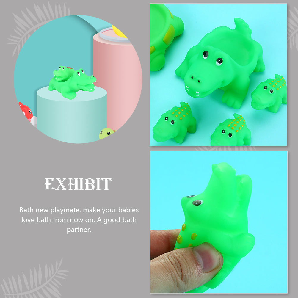 Cartoon Crocodile Kids Toys Infant Water Play Bathtub Yellow Duck Take Squirt Child Baby O228425