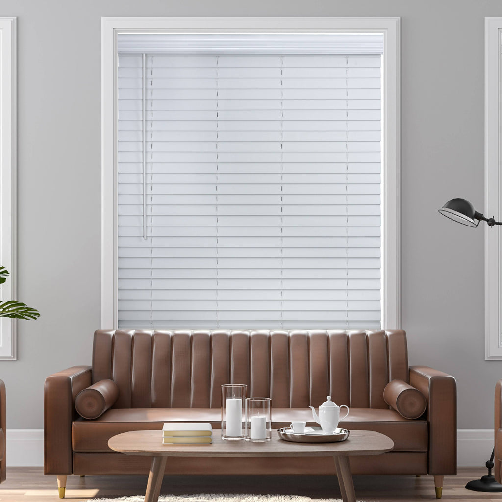 Faux Wood Cordless Blind in White W901890
