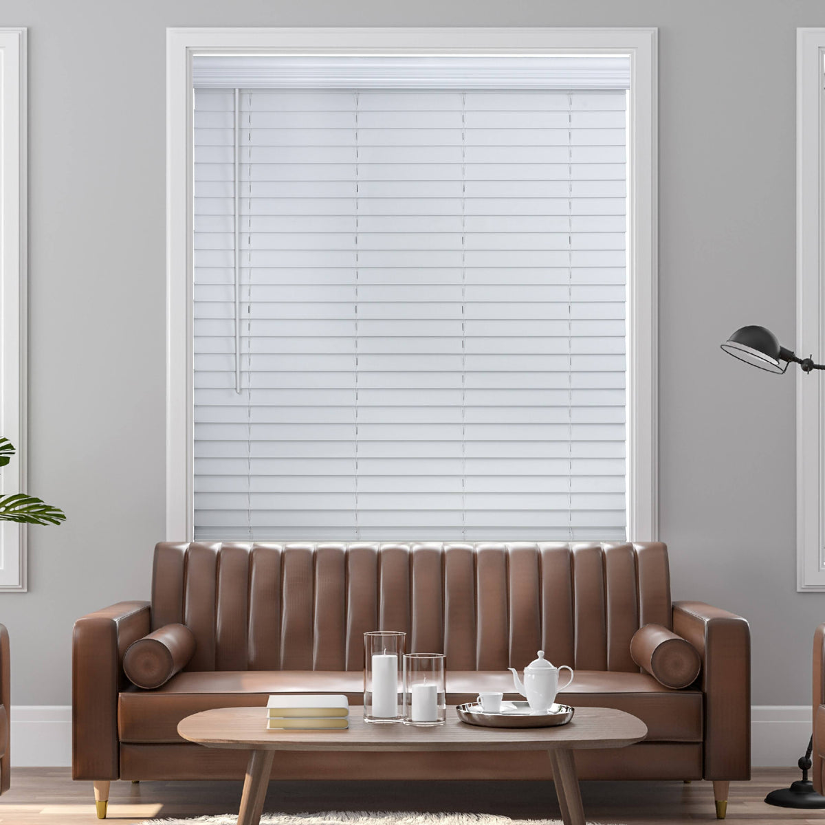 Faux Wood Cordless Blind in White W901890