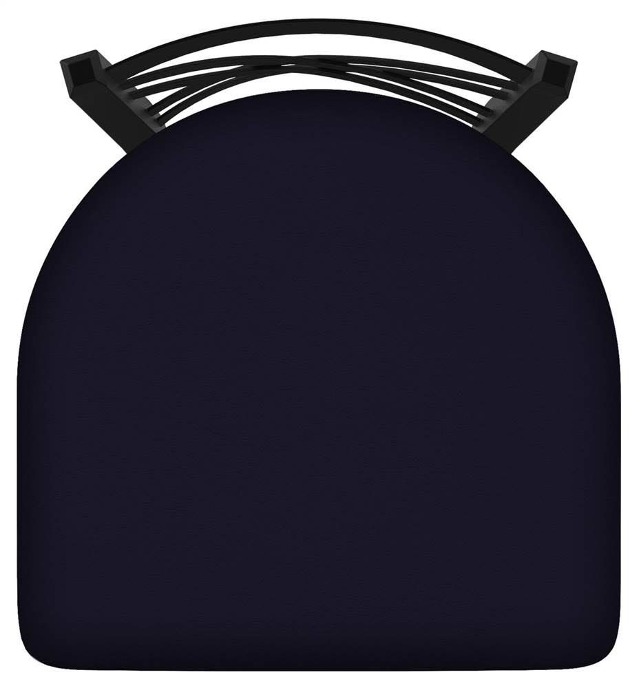 Black Wrinkle Swivel Stool with Allante Dark Blue Seat C70062