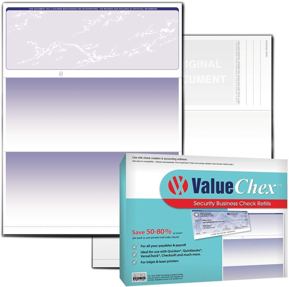 1000 Blank Business Voucher Checks J18240