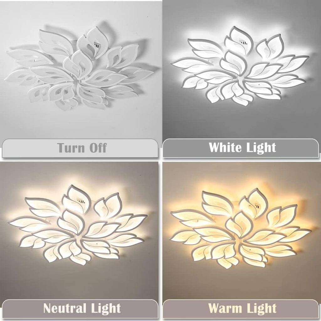 White 15-Leaves LED Ceiling Light Z742