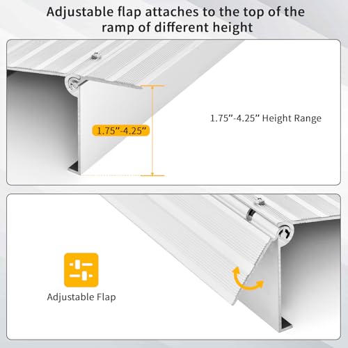 3" Rise Aluminum Door Threshold Ramp with Non-slip Surface F20428