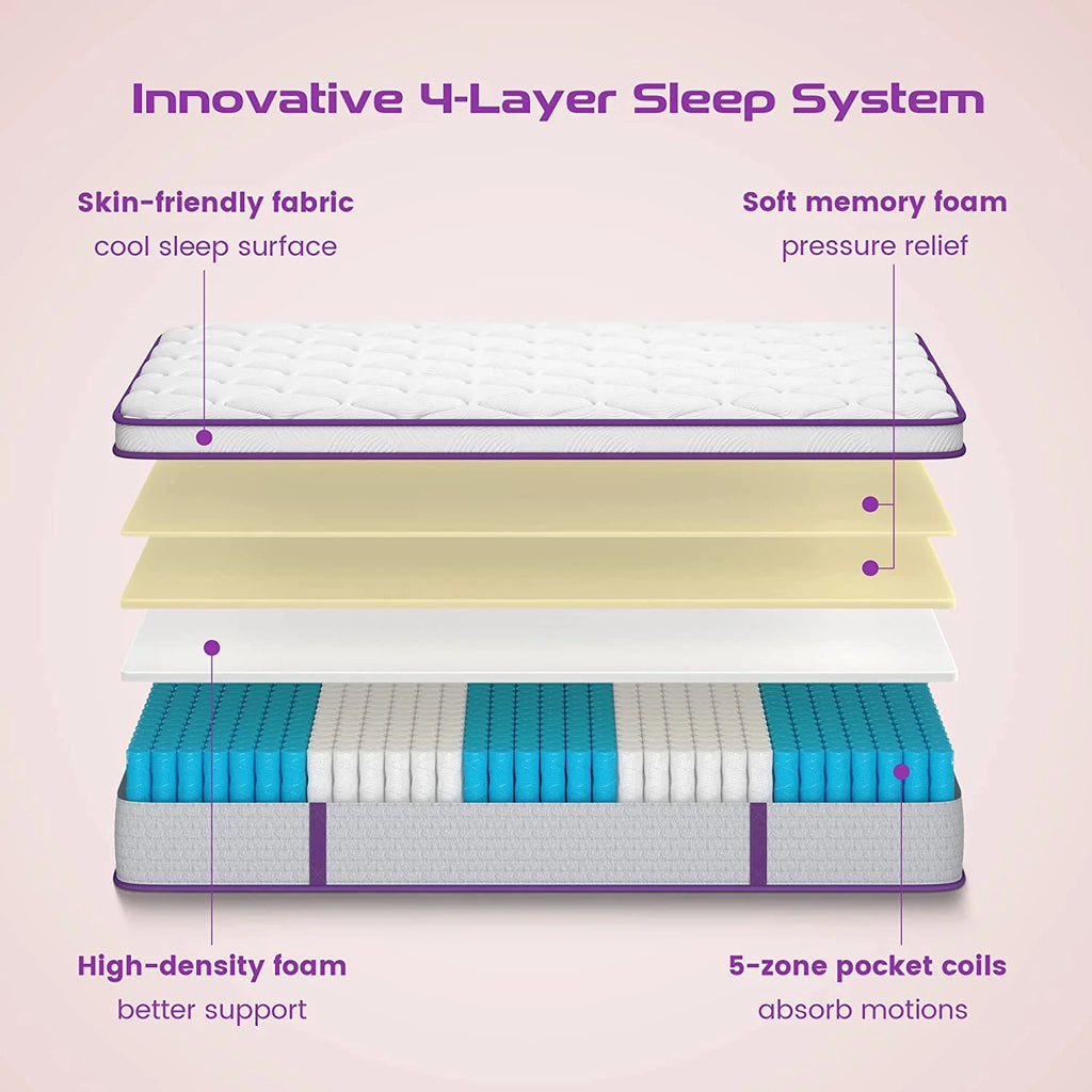 Queen Size 10 inch Memory Foam Hybrid Mattress W2020