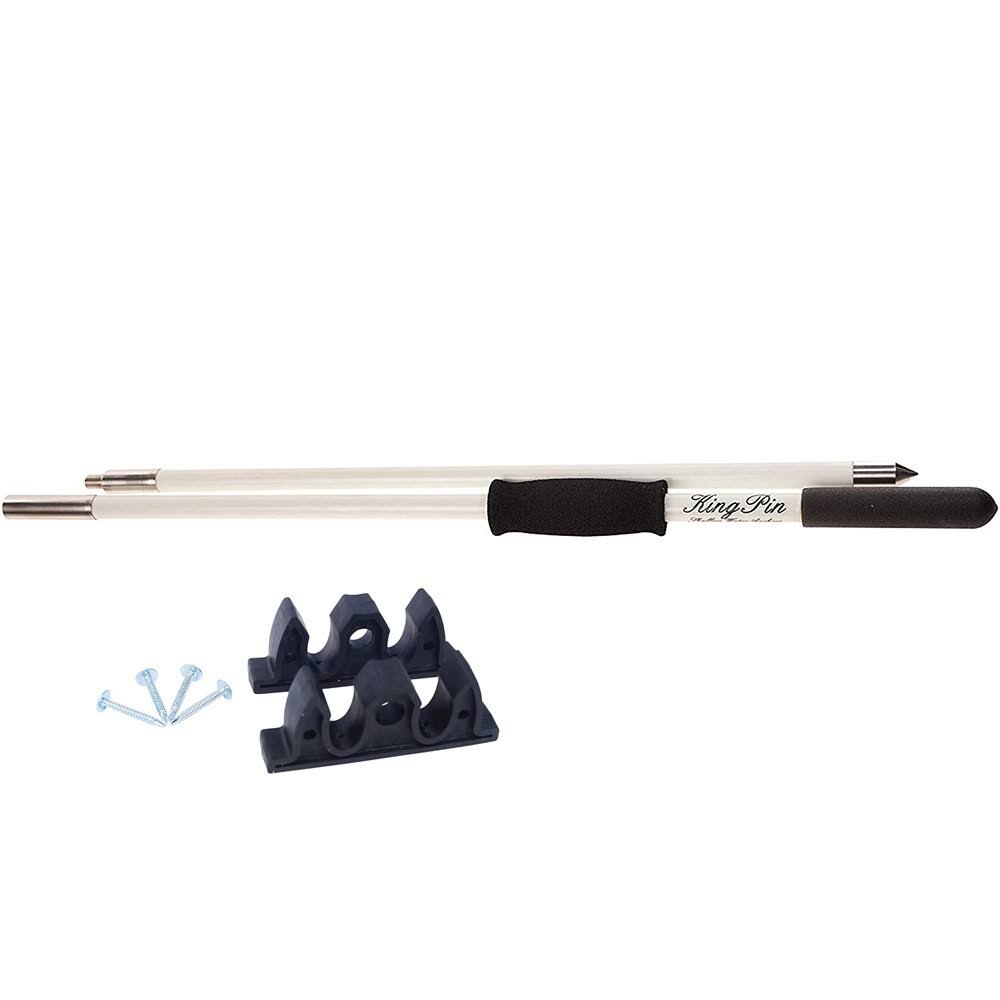 12 ft King Pin Anchor Pole - 2-Piece - White H60417