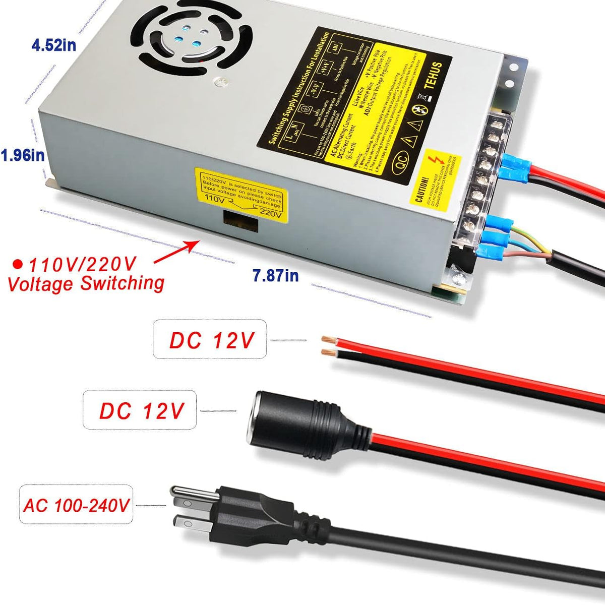 110V/220V to DC 12V 25A 300W Switching Power Supply U220669