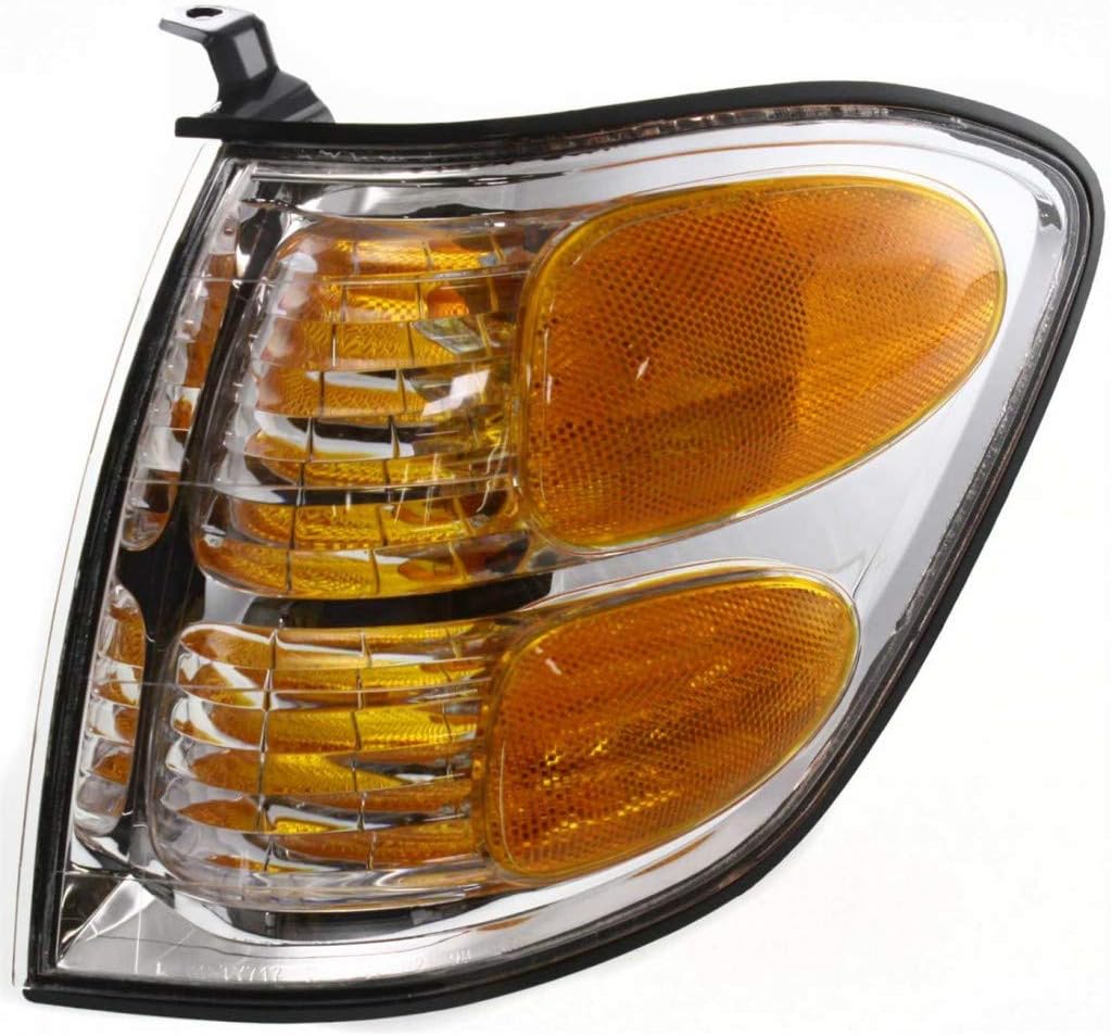 Driver Side Turn Signal Light for Toyota Tundra 2004 Double Cab, Clear & Amber Lens, Pack of 2 M321