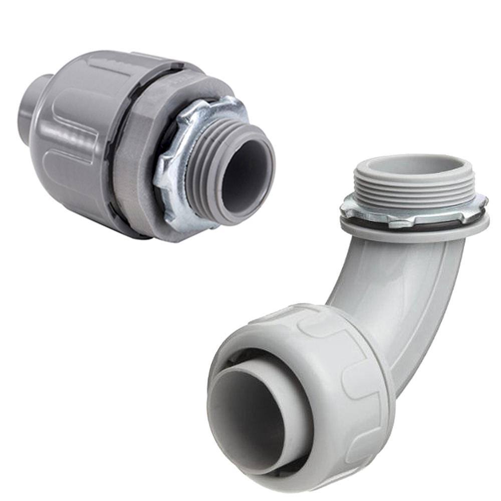 2 in. Dia x 25 ft. Non-Metallic UL Liquid Tight Electrical Conduit Kit with 2 Straight and 2 Angle Fittings T4705