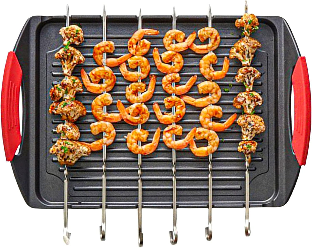 Cast Aluminium Griddle Plate with 6 Stainless Steel Skewers G47554