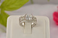 3pcs Princess Cut Diamond Simulated 925 Sterling Silver Bridal Set O3483