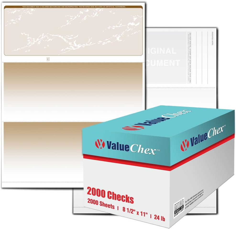 1000 Blank Business Voucher Checks J18240