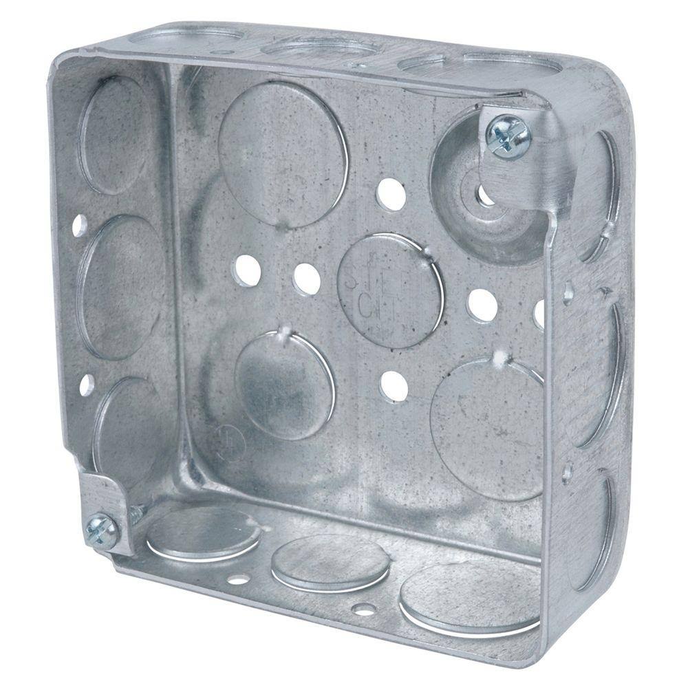 1-Gang 4 in. New Work Metal Electrical Wall Box with Ground Bump (Case of 50) T611310