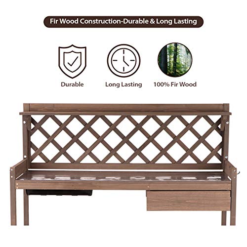 Wooden Potting Bench with Sink Storage G99403