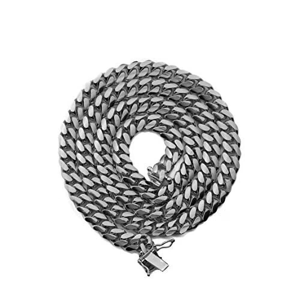 14K White Gold 6mm Solid Miami Cuban Link Chain Necklace (18") R33357