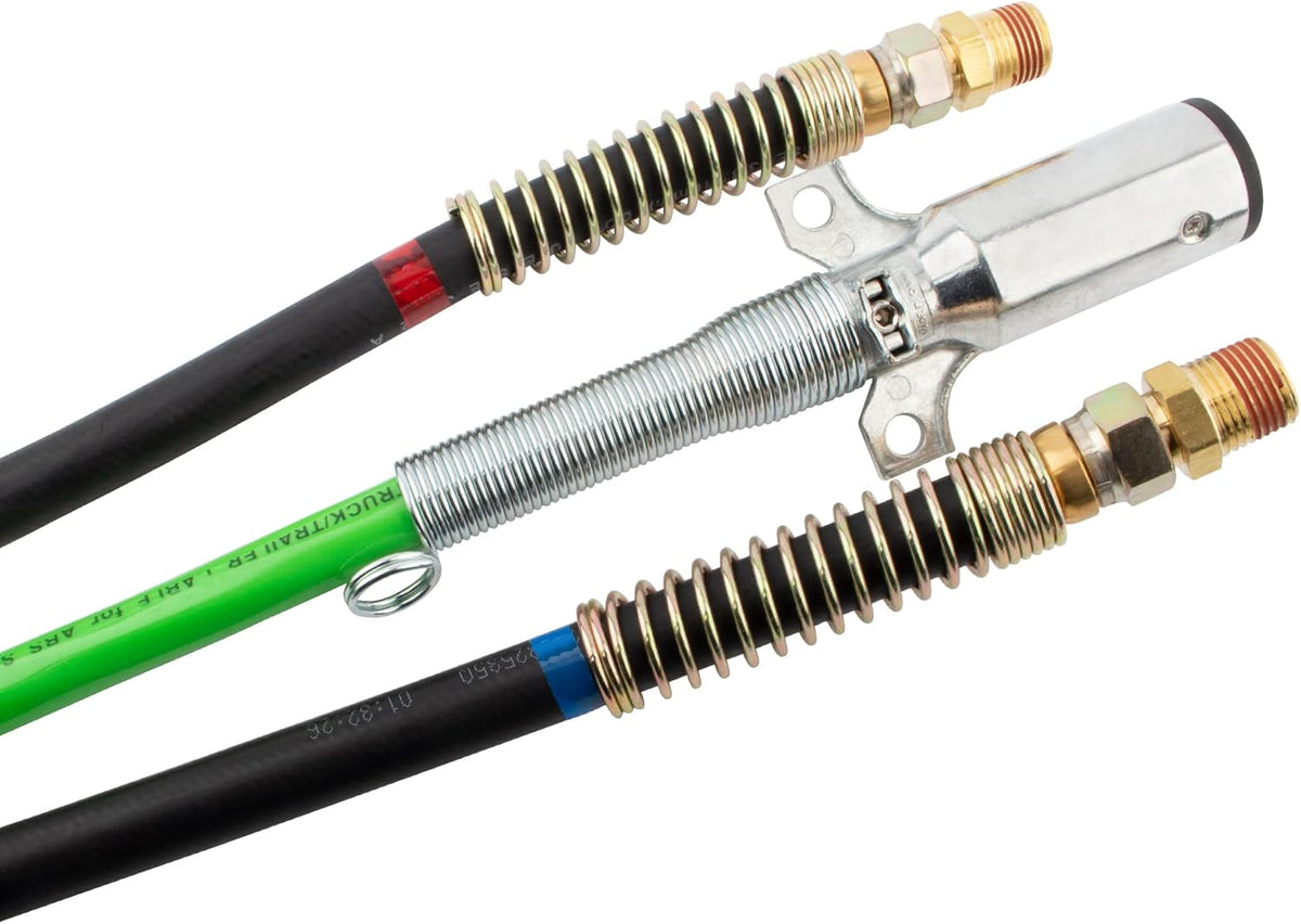 15 Ft. 3-in-1 ABS Electrical and Rubber Air Line Hose Assemblies for Semi Truck Tractor Trailer C70396