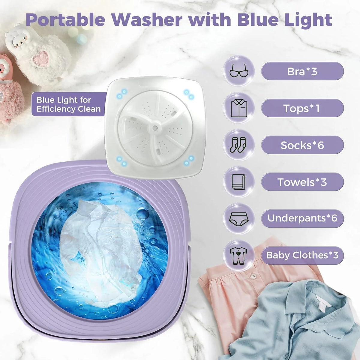 Portable Mini Foldable 8L Washing Machine E274