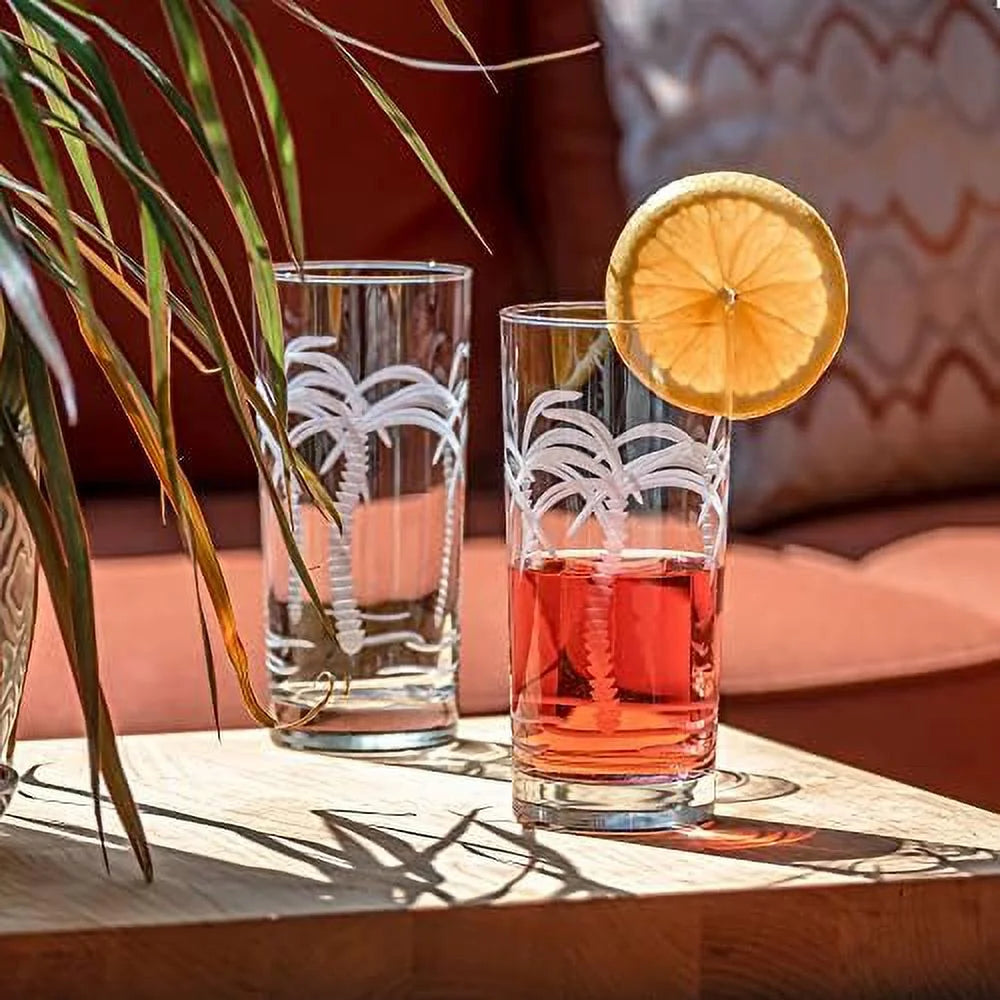 Set Of 4 15 Ounce Lead-Free Crystal Highball Glass L1937