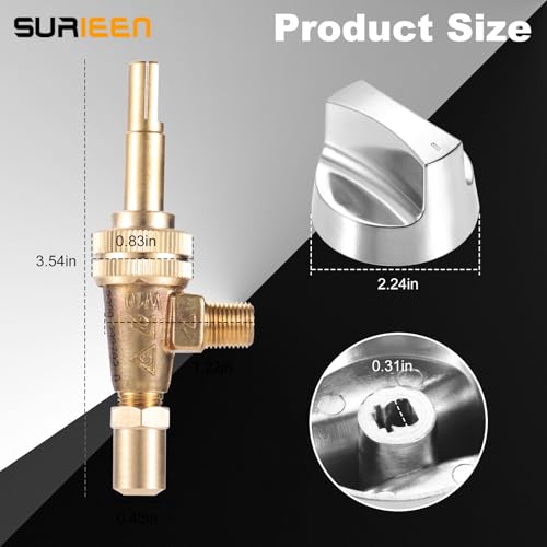 Propane Gas Control Valve with Chromed Steel Knob D241