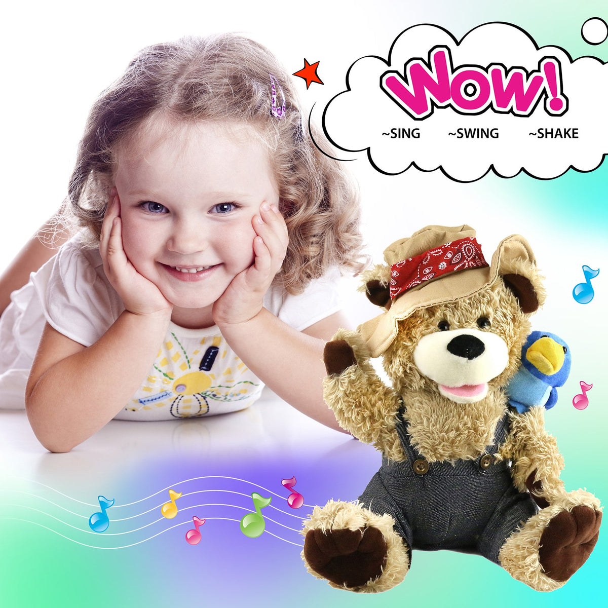 12'' Interactive Singing Teddy Bear J3926