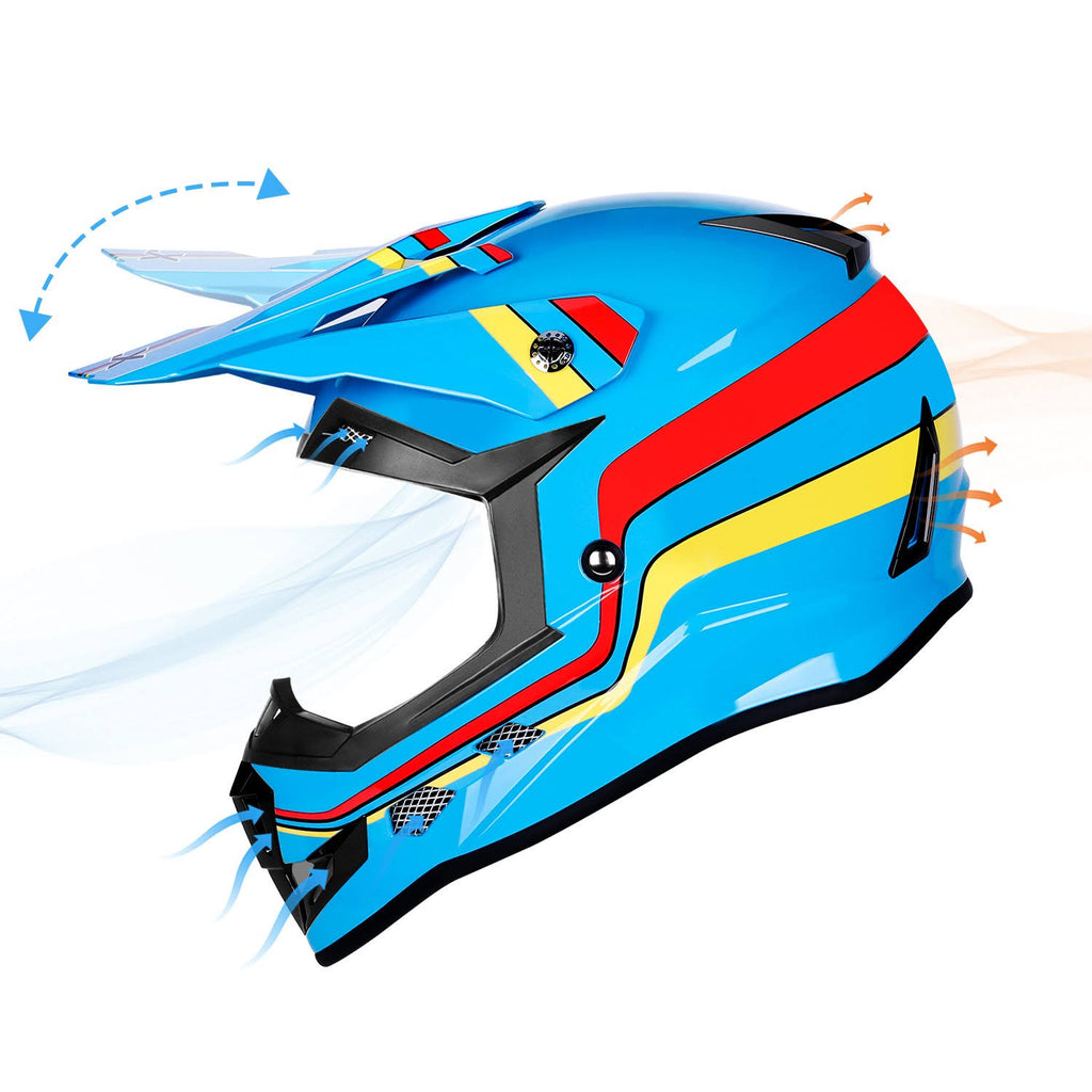 Kids Youth ATV Off Road Dirt Bike Motocross Helmet Combo Small H126302