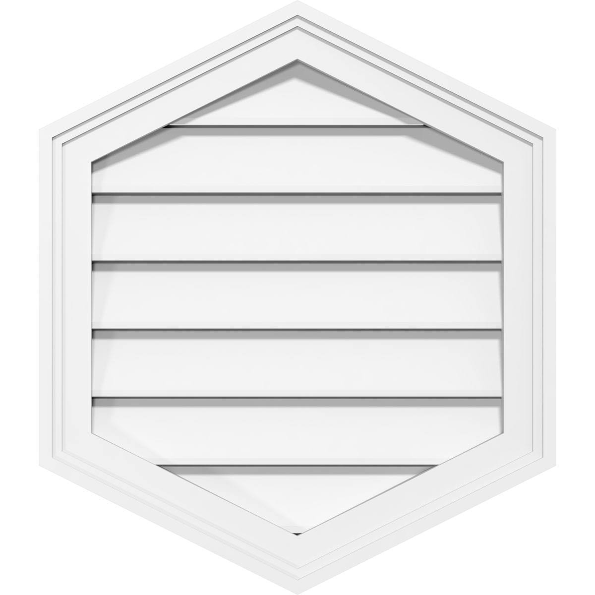 14x22W x 30x22H Vertical Peaked Surface Mount PVC Gable Vent Y581833