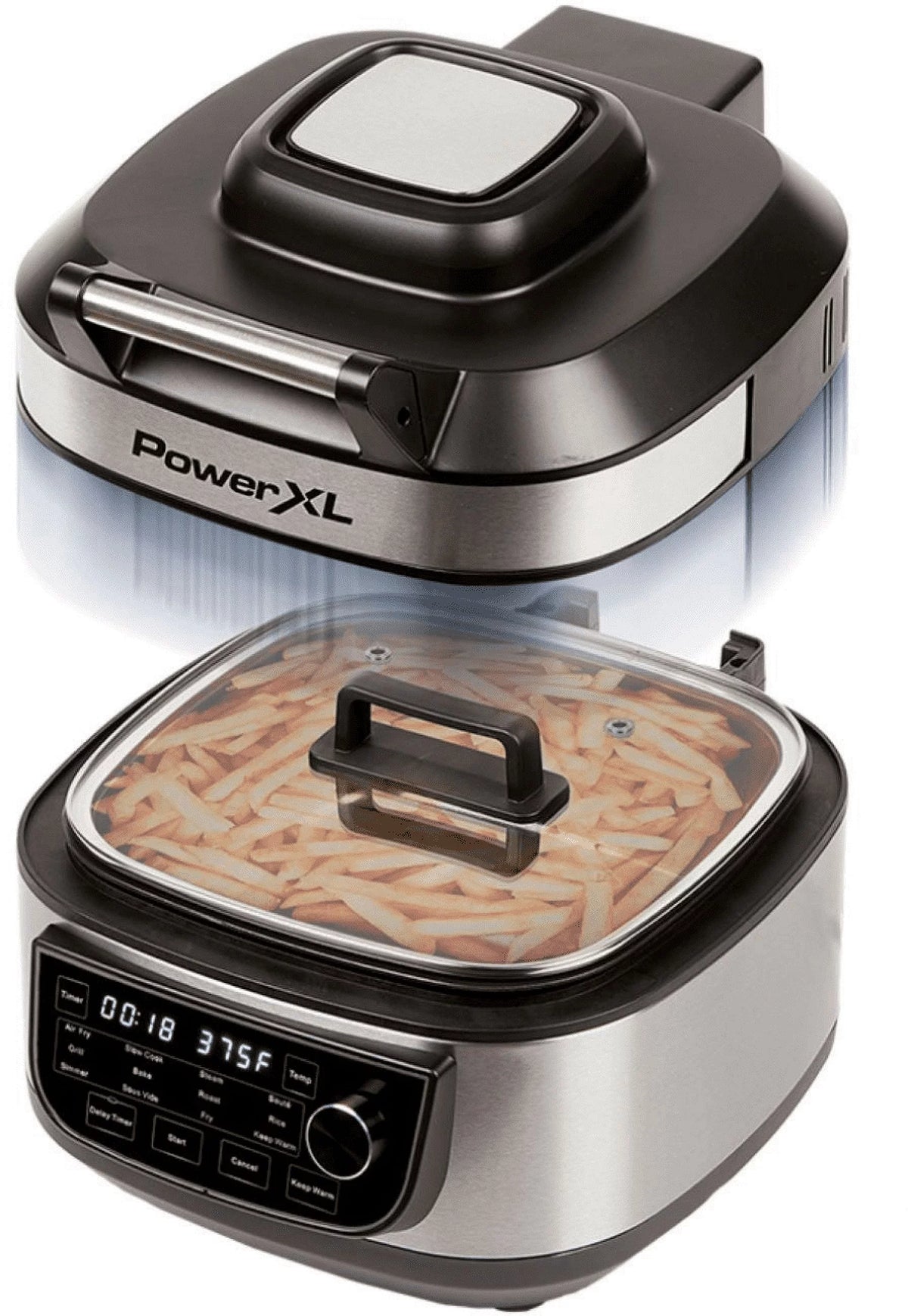 12-in-1 Indoor Grill Air Fryer Combo Stainless Steel E2948