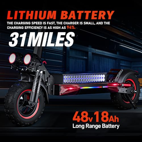 1200W Motor Electric Scooter with Seat, 11" Off-Road, 34MPH Speed, 48v 18ah, 31Miles Range, Dual Brake, Foldable E39260