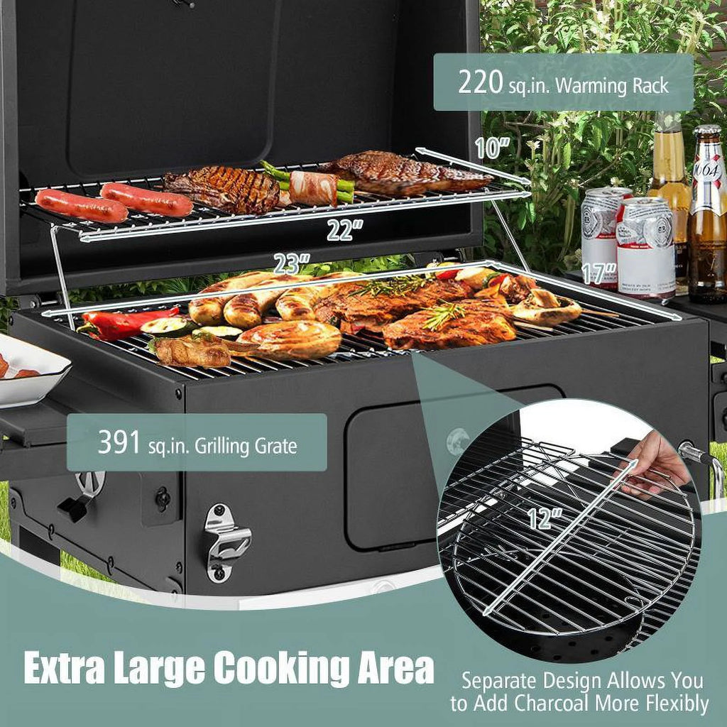 Charcoal Grill with Storage Shelf N220898