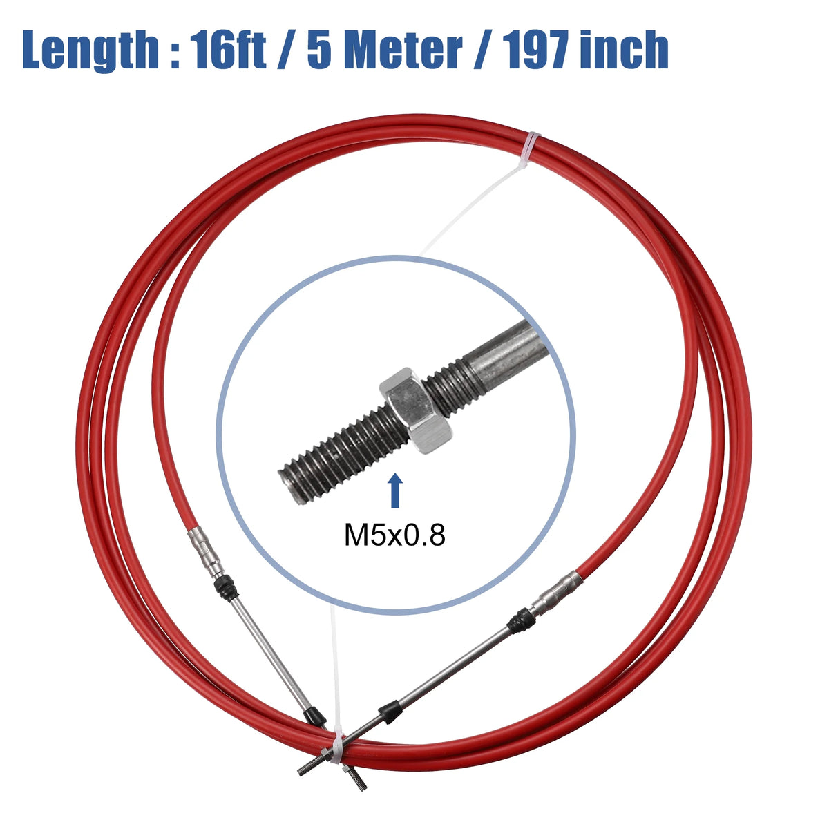 16ft 197 Inch Marine Throttle Shift Remote Control Box Cable for Yamaha Outboard Engine Boat Red O26283