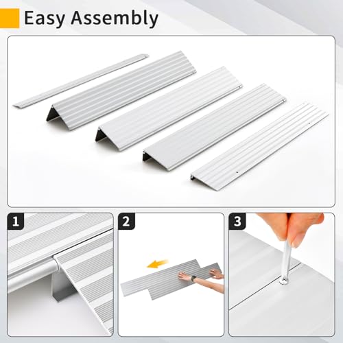 3" Rise Aluminum Door Threshold Ramp with Non-slip Surface F20428