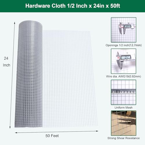 1/2 inch 19 Gauge Hot Dipped Galvanized Chicken Wire Mesh Roll J157
