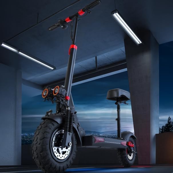 1200W Motor Electric Scooter with Seat, 11" Off-Road, 34MPH Speed, 48v 18ah, 31Miles Range, Dual Brake, Foldable E39260