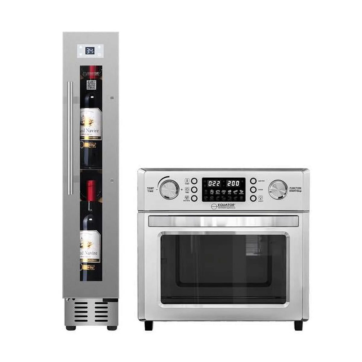 0.93 Cu. Ft Stainless 5-in-1 Air Fryer + 9-Bottle Wine Refrigerator F395965
