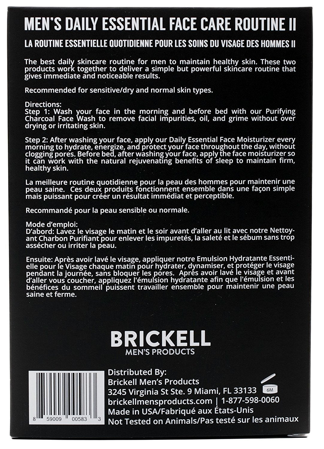 Charcoal Face Wash and Face Moisturizer Skin Care Set, Pack of 2 U283754