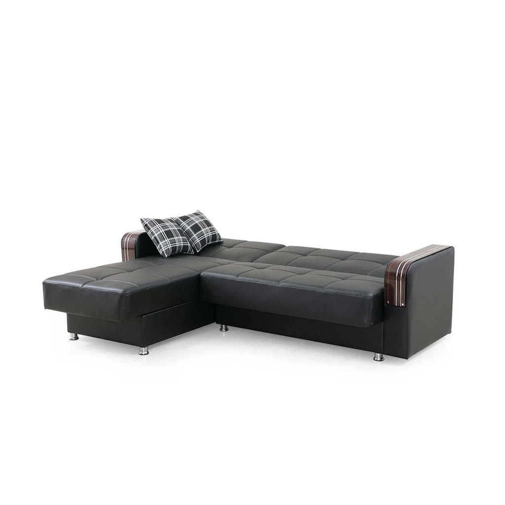 Black Reversible Sectional Sofa C27303