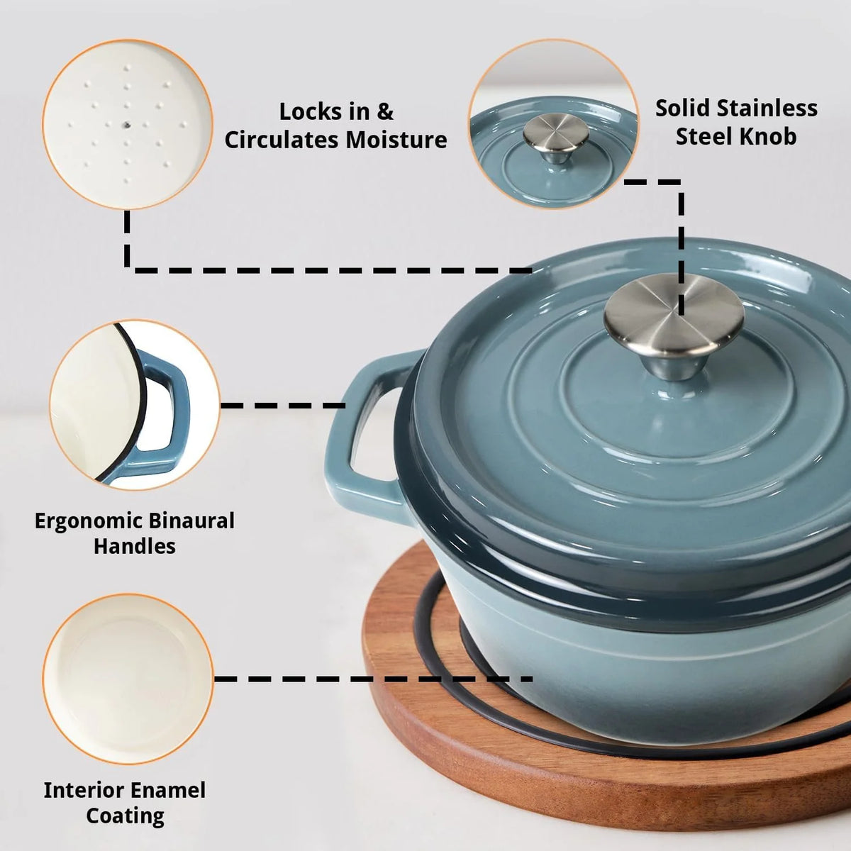 3 Qt Enameled Cast Iron Cookware Set I75115