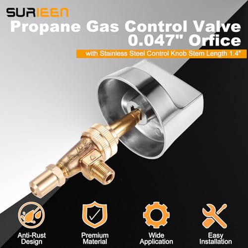 Propane Gas Control Valve with Chromed Steel Knob D241