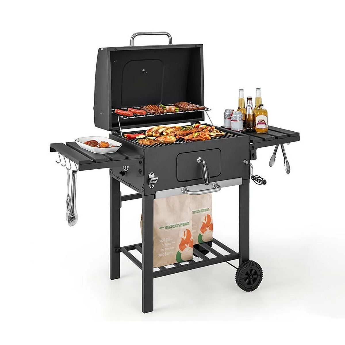 Charcoal Grill with Storage Shelf N220898