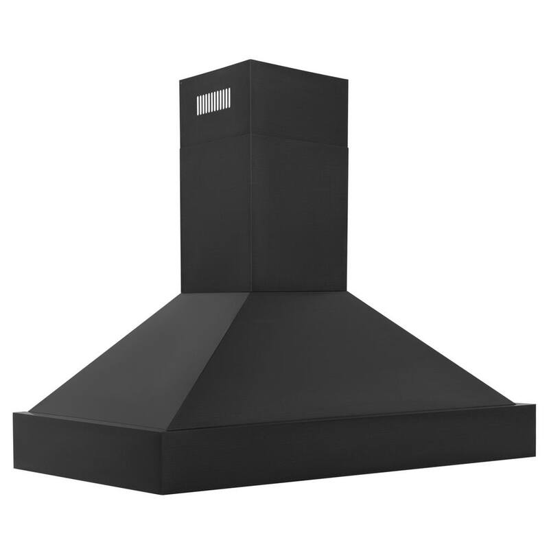 48 in. 700 CFM Wall Mount Range Hood Black Stainless Steel Z392