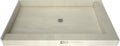 48" D x 72" W Shower Pan with Left Trench & Right Dual Curb D589471