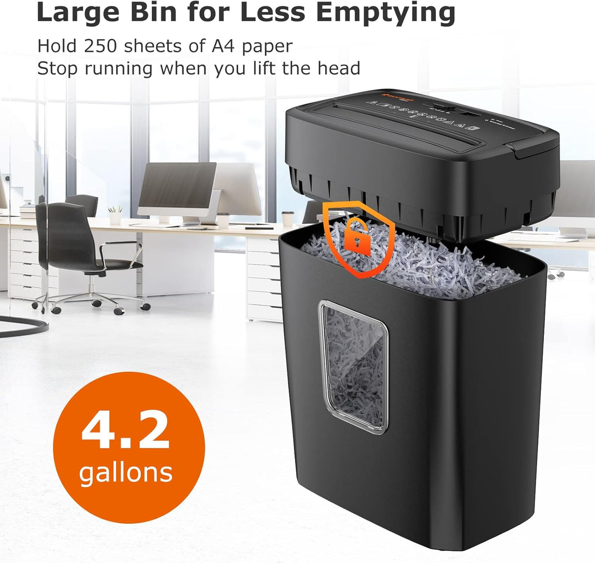 8-Sheet Crosscut Paper Shredder with 4.2 Gallon Wastebasket V963171