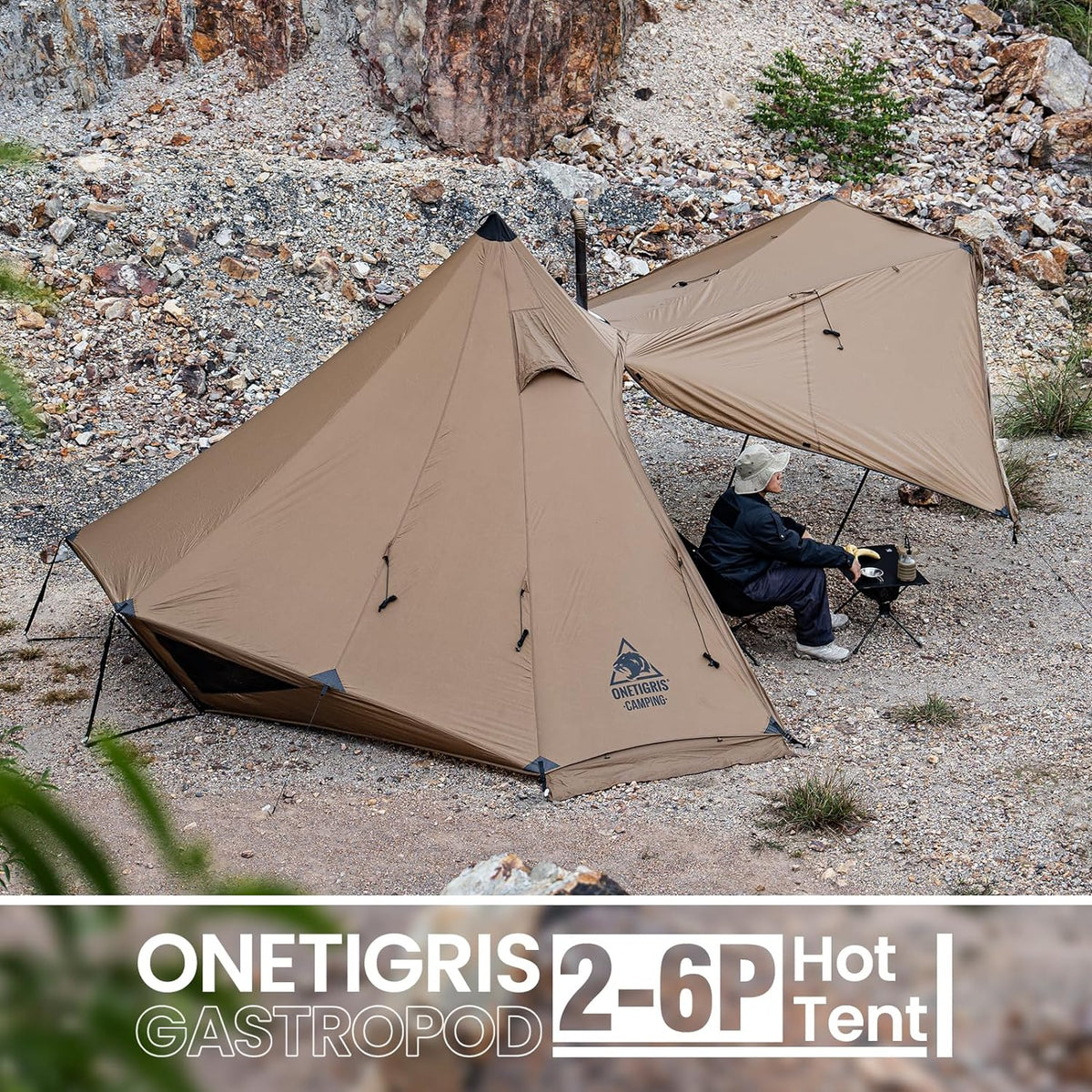 Hot Tent with Stove Jack, 3000mm Waterproof Rating, Includes Tent Poles K672178