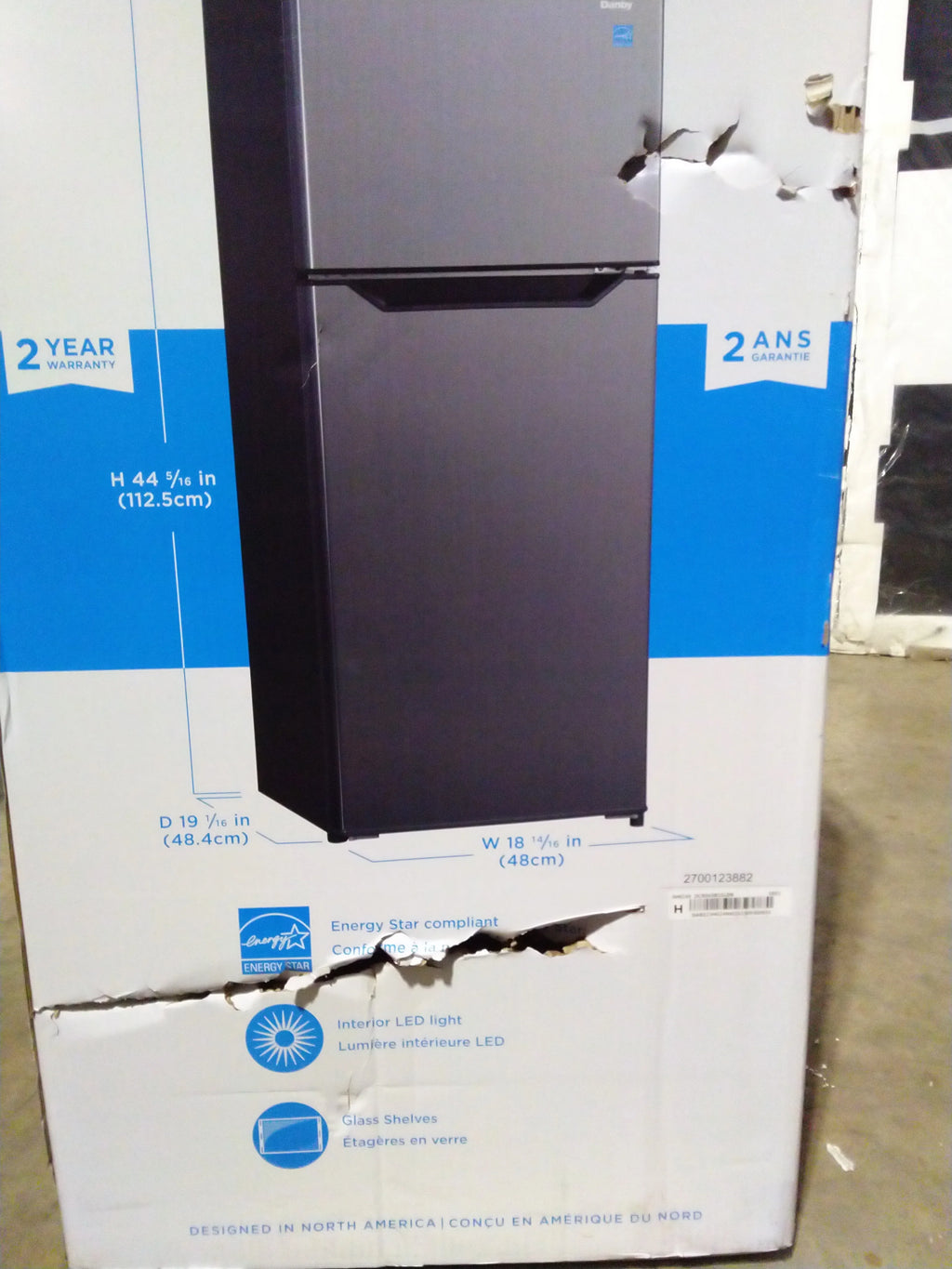 4.5 Cu. Ft. Top Mount Compact Stainless Steel Fridge Z12457